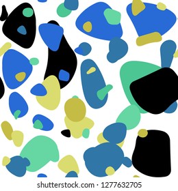Light Blue, Yellow vector seamless template with circles. Abstract illustration with colored bubbles in nature style. Design for textile, fabric, wallpapers.