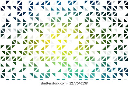 Light Blue, Yellow vector seamless backdrop with lines, triangles. Beautiful illustration with triangles in nature style. Pattern for design of window blinds, curtains.