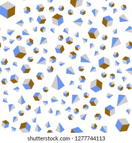 Light Blue, Yellow vector seamless, isometric cover with triangles, rectangles. Illustration with colorful triangles, rectangles. Pattern for trendy fabric, wallpapers.