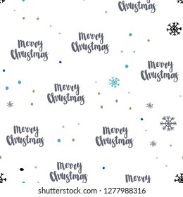 Light Blue, Yellow vector seamless background with xmas snowflakes. Modern geometrical abstract illustration with snowflakes. Pattern for design of fabric, wallpapers.