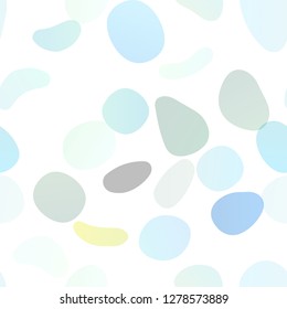Light Blue, Yellow vector seamless texture with disks. Colorful illustration with blurred circles in nature style. Pattern for trendy fabric, wallpapers.