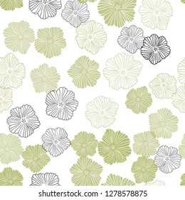 Light Blue, Yellow vector seamless elegant wallpaper with flowers. Decorative design of flowers on white background. Design for wallpaper, fabric makers.
