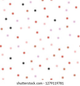 Light Blue, Yellow vector seamless pattern with christmas snowflakes. Glitter abstract illustration with crystals of ice. Texture for window blinds, curtains.