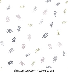 Light Blue, Yellow vector seamless elegant pattern with leaves. New colorful illustration in doodle style with leaves. Template for business cards, websites.