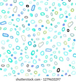 Light Blue, Yellow vector seamless cover with circles. Colorful illustration with blurred circles in nature style. Pattern for design of fabric, wallpapers.