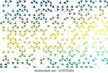 Light Blue, Yellow vector seamless cover in polygonal style. Glitter abstract illustration with triangular shapes. Pattern for trendy fabric, wallpapers.