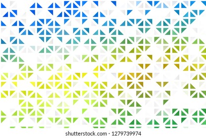 Light Blue, Yellow vector seamless template with crystals, triangles. Triangles on abstract background with colorful gradient. Trendy design for wallpaper, fabric makers.