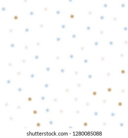 Light Blue, Yellow vector seamless template with ice snowflakes. Colorful snowflakes with gradient on abstract background. Design for wallpaper, fabric makers.