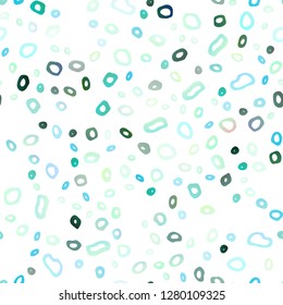 Light Blue, Yellow vector seamless template with spots. Modern abstract illustration with colorful water drops. Pattern for design of fabric, wallpapers.