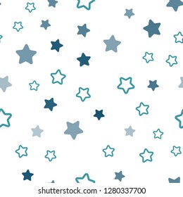 Light Blue, Yellow vector seamless background with colored stars. Modern geometrical abstract illustration with stars. Template for business cards, websites.