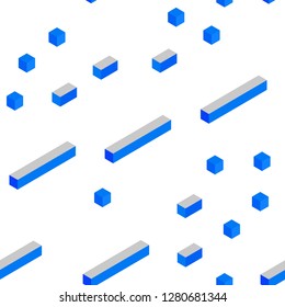 Light Blue, Yellow vector seamless, isometric cover in polygonal style. Decorative design in abstract style with rectangles. Template for business cards, websites.