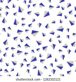 Light Blue, Yellow vector seamless, isometric layout with lines, triangles. Decorative design in abstract style with triangles. Texture for window blinds, curtains.