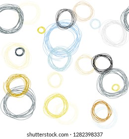 Light Blue, Yellow vector seamless texture with disks. Beautiful colored illustration with blurred circles in nature style. Pattern for design of fabric, wallpapers.