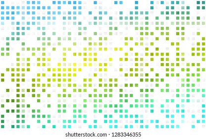 Light Blue, Yellow vector seamless pattern in square style. Illustration with set of colorful rectangles. Trendy design for wallpaper, fabric makers.