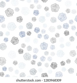 Light Blue, Yellow vector seamless elegant background with flowers. Colorful illustration in doodle style with flowers. Pattern for trendy fabric, wallpapers.