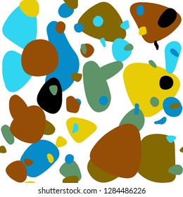 Light Blue, Yellow vector seamless cover with spots. Abstract illustration with colored bubbles in nature style. Texture for window blinds, curtains.