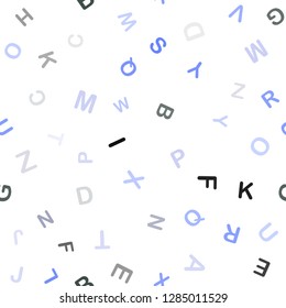 Light Blue, Yellow vector seamless pattern with ABC symbols. Shining illustration with ABC symbols on abstract template. Design for wallpaper, fabric makers.