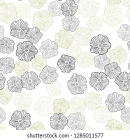 Light Blue, Yellow vector seamless elegant background with flowers. Sketchy doodle flowers on white background. Design for wallpaper, fabric makers.