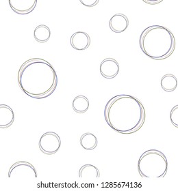 Light Blue, Yellow vector seamless texture with disks. Abstract illustration with colored bubbles in nature style. Template for business cards, websites.