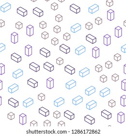 Light Blue, Yellow vector seamless, isometric backdrop with rhombus. Glitter abstract illustration with rectangular shapes. Texture for window blinds, curtains.