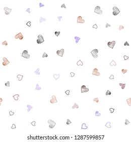 Light Blue, Yellow vector seamless pattern with colorful hearts. Beautiful colored illustration with hearts in celebration style. Pattern for marriage gifts, congratulations.