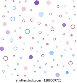 Light Blue, Yellow vector seamless template with circles. Illustration with set of shining colorful abstract circles. Pattern for trendy fabric, wallpapers.