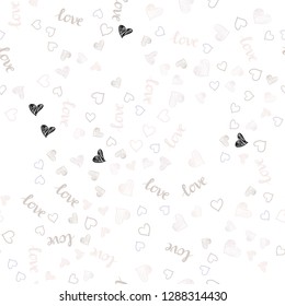 Light Blue, Yellow vector seamless backdrop with phrase LOVE YOU, hearts. Colorful gradient phrase LOVE YOU, hearts in abstract style. Pattern for trendy fabric, wallpapers.