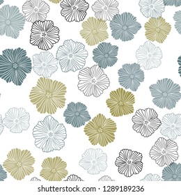 Light Blue, Yellow vector seamless natural artwork with flowers. Modern abstract illustration with flowers. Pattern for trendy fabric, wallpapers.