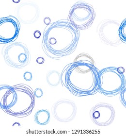 Light Blue, Yellow vector seamless cover with spots. Glitter abstract illustration with blurred drops of rain. Texture for window blinds, curtains.