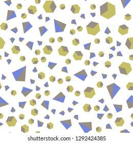 Light Blue, Yellow vector seamless, isometric template with crystals, squares. Abstract gradient illustration with triangles, cubes. Template for business cards, websites.