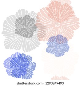 Light Blue, Yellow vector seamless abstract pattern with flowers. An elegant bright illustration with flowers. Design for wallpaper, fabric makers.