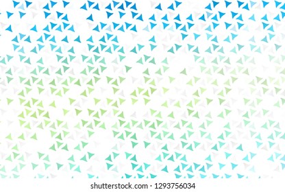 Light Blue, Yellow vector seamless template with crystals, triangles. Glitter abstract illustration with triangular shapes. Trendy design for wallpaper, fabric makers.