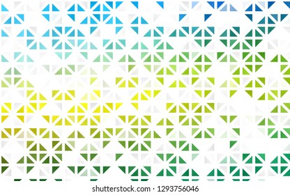 Light Blue, Yellow vector seamless pattern in polygonal style. Triangles on abstract background with colorful gradient. Trendy design for wallpaper, fabric makers.