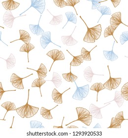 Light Blue, Yellow vector seamless abstract backdrop with leaves. leaves on elegant natural pattern with gradient. Pattern for trendy fabric, wallpapers.