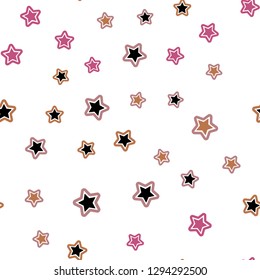 Light Blue, Yellow vector seamless template with sky stars. Glitter abstract illustration with colored stars. Design for wallpaper, fabric makers.