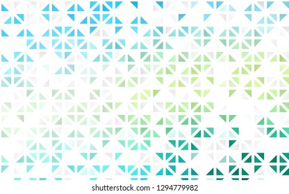 Light Blue, Yellow vector seamless layout with lines, triangles. Triangles on abstract background with colorful gradient. Template for business cards, websites.