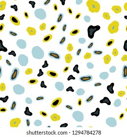 Light Blue, Yellow vector seamless template with circles. Beautiful colored illustration with blurred circles in nature style. Pattern for design of window blinds, curtains.