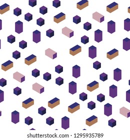 Light Blue, Yellow vector seamless, isometric template with rhombus. Decorative design in abstract style with rectangles. Pattern for design of fabric, wallpapers.