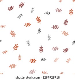 Light Blue, Yellow vector seamless elegant pattern with leaves. A vague abstract illustration with leaves in doodles style. Texture for window blinds, curtains.