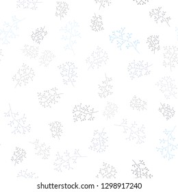 Light Blue, Yellow vector seamless natural artwork with branches. Shining colored illustration with leaves and branches. Design for textile, fabric, wallpapers.