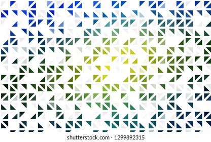 Light Blue, Yellow vector seamless backdrop with lines, triangles. Glitter abstract illustration with triangular shapes. Pattern for design of window blinds, curtains.