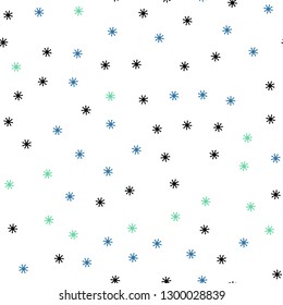 Light Blue, Yellow vector seamless pattern with christmas snowflakes. Colorful snowflakes with gradient on abstract background. Design for wallpaper, fabric makers.