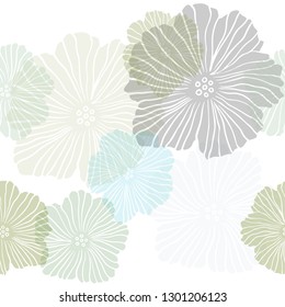 Light Blue, Yellow vector seamless doodle background with flowers. Illustration with colorful abstract doodle flowers. Design for wallpaper, fabric makers.