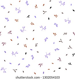 Light Blue, Yellow vector seamless doodle texture with leaves. leaves on elegant natural pattern with gradient. Pattern for design of fabric, wallpapers.