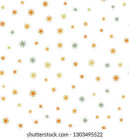 Light Blue, Yellow vector seamless layout with bright snowflakes. Glitter abstract illustration with crystals of ice. Template for business cards, websites.