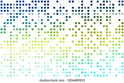 Light Blue, Yellow vector seamless texture in rectangular style. Illustration with set of colorful rectangles. Pattern for design of window blinds, curtains.