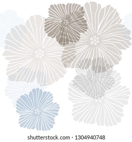 Light Blue, Yellow vector seamless abstract design with flowers. Colorful illustration in doodle style with flowers. Design for textile, fabric, wallpapers.