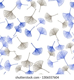 Light Blue, Yellow vector seamless doodle template with leaves. Colorful illustration in doodle style with leaves. Template for business cards, websites.