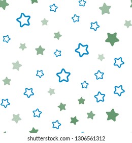 Light Blue, Yellow vector seamless texture with beautiful stars. Decorative shining illustration with stars on abstract template. Template for business cards, websites.