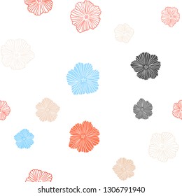 Light Blue, Yellow vector seamless abstract background with flowers. Brand new colored illustration with flowers. Design for wallpaper, fabric makers.
